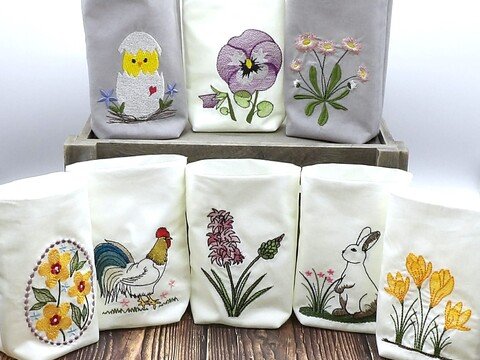 ITH Lichterbeutel Frühling großes Set 11 Motive Blumen Hase Ostern Küken Ha