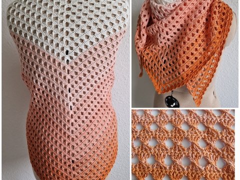 Häkelanleitung für das Dreieckstuch "Romance"