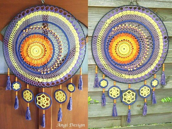 Mandala / Traumfänger "SonneMondSterne" Häkelanleitung