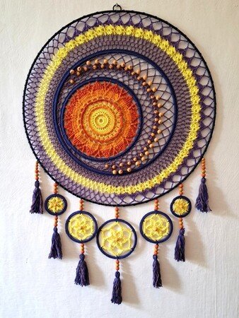 Mandala / Traumfänger "SonneMondSterne" Häkelanleitung